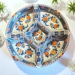 Japanese Imari-style porcelain relish/snack set